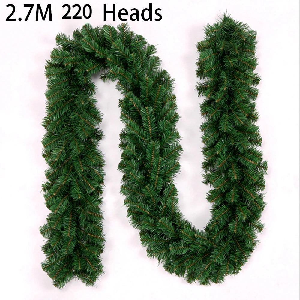 2.7M Christmas Garland with 220 heads for festive holiday decorations