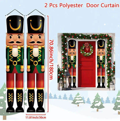 Christmas Hanging Door Banner with Nutcracker Design for Festive Holiday Decor