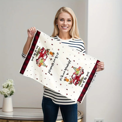 Nutshell Christmas kitchen towels set featuring festive designs and cheerful quotes for holiday decor