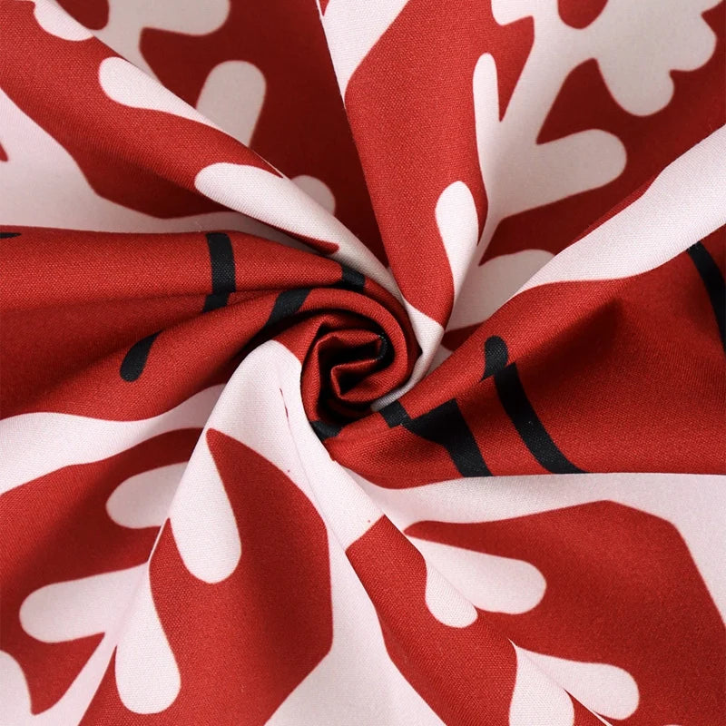 Christmas Pillow Covers featuring a festive red and white snowflake design for holiday decor