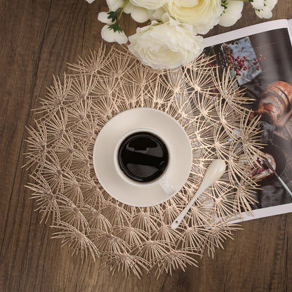 Elegant Nutshell Christmas placemats in gold, perfect for festive dining table settings