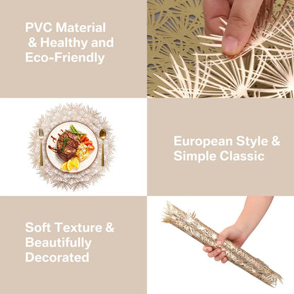 Elegant Christmas placemats featuring a European style with soft texture and eco-friendly PVC material
