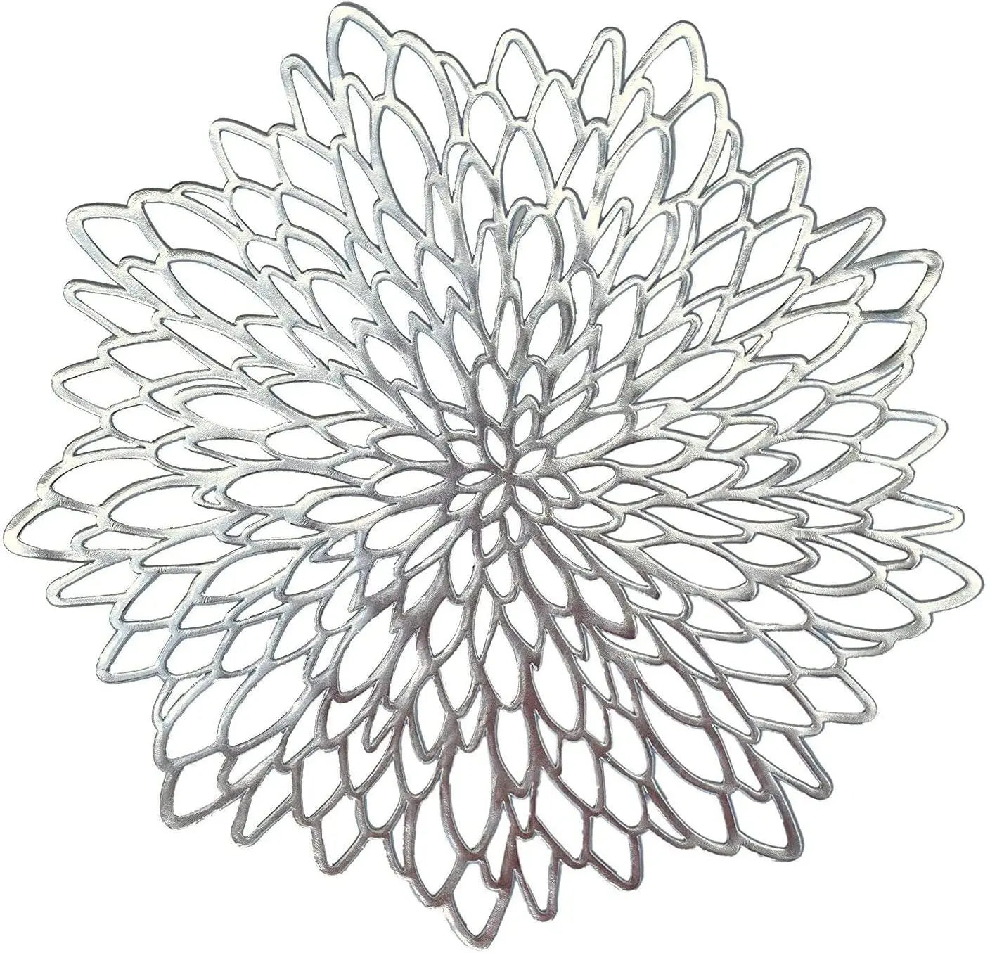 Silver floral design Christmas placemats for elegant holiday table settings