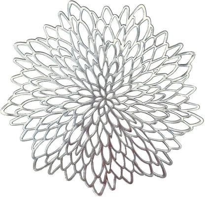 Silver floral design Christmas placemats for elegant holiday table settings