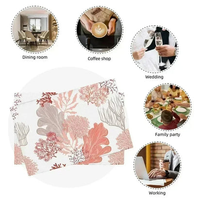 Nutshell Christmas Plaid Placemats in floral design, perfect for dining, parties, and weddings