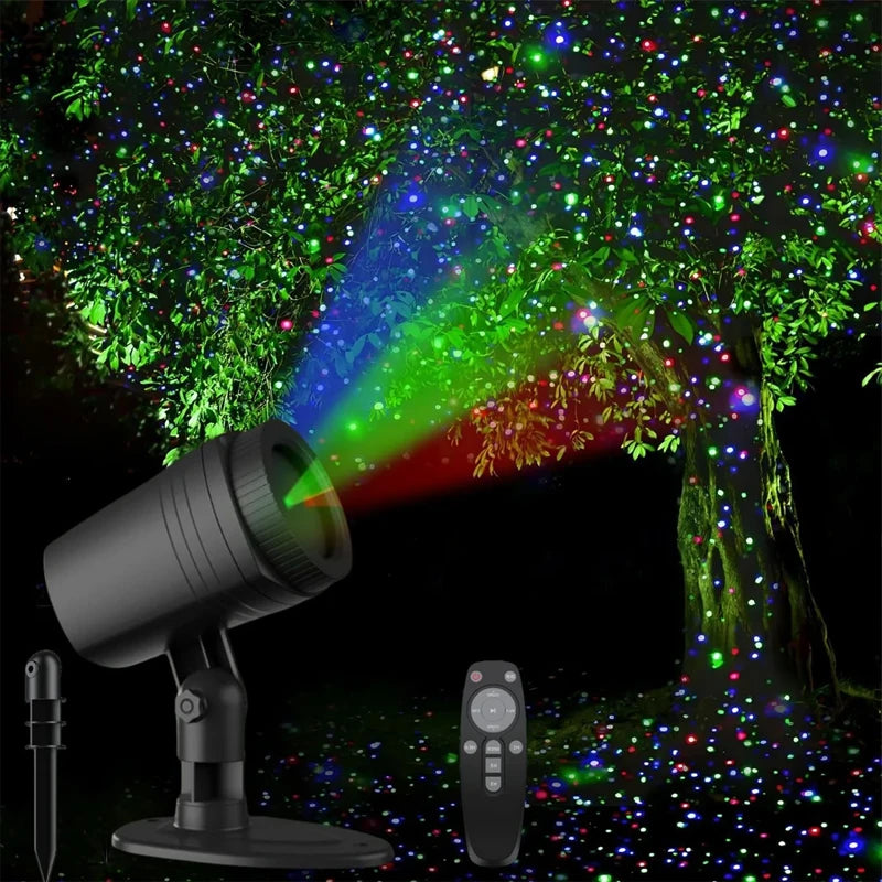 Nutshell Christmas Projector Lights Outdoor with colorful light display and remote control for festive decorations