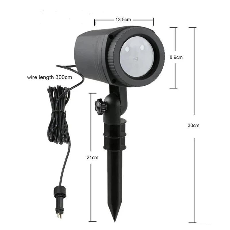 Nutshell Christmas Projector Lights Outdoor with adjustable angle and 300cm wire for festive displays