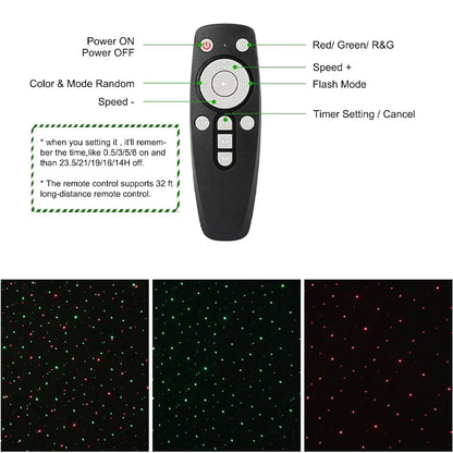Nutshell Christmas Projector Lights Outdoor remote with timer and distance control features