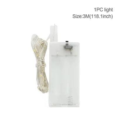 Battery-powered Christmas star paper lantern light with 3-meter string for festive decorations