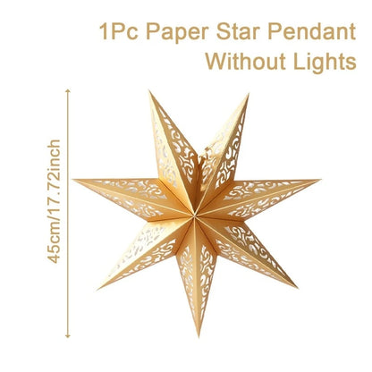 Christmas star paper lantern in gold, 45cm size, perfect for holiday decorations