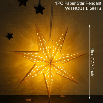 Christmas star paper lantern in gold, 45cm size, designed for festive decorations without lights