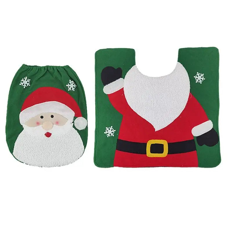 Nutshell Christmas Toilet Cover Set Featuring Santa Claus Design for Holiday Decor