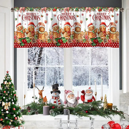Nutshell Christmas window valances 2025 with festive gingerbread designs and holiday colors
