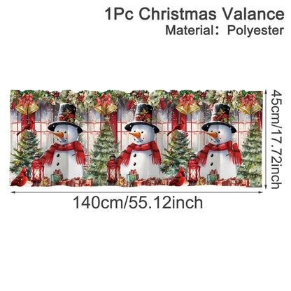 Nutshell Christmas window valances 2025 featuring festive snowmen and holiday decorations
