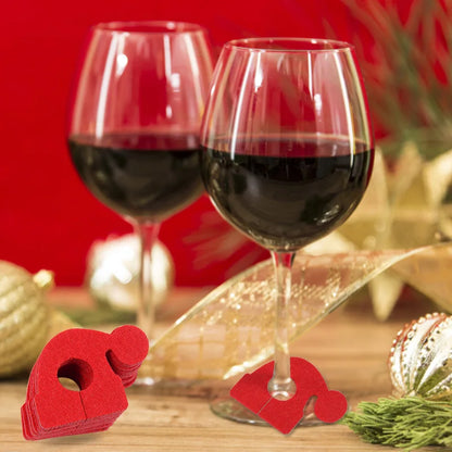 Nutshell Christmas wine glass charms set featuring festive red designs perfect for holiday gatherings