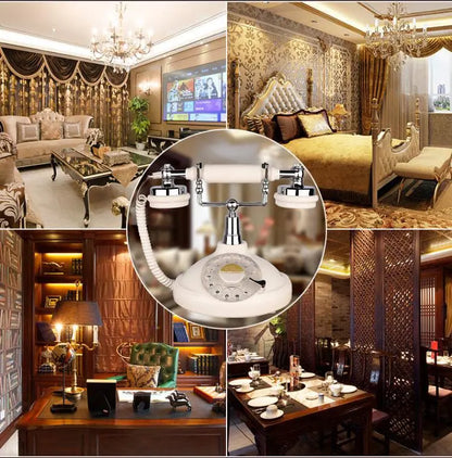 Classic Vintage Landline Phone elegantly displayed in luxurious interior settings with stylish decor