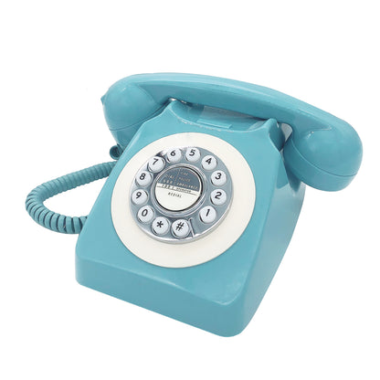 Nutshell Corded Retro Phone in Mint Green with Classic Rotary Dial Design