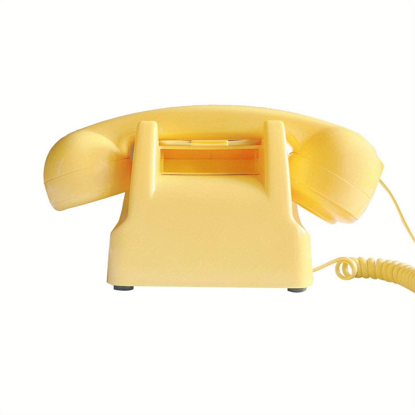 Nutshell Corded Retro Phone in Yellow with Classic Design and Curved Handset