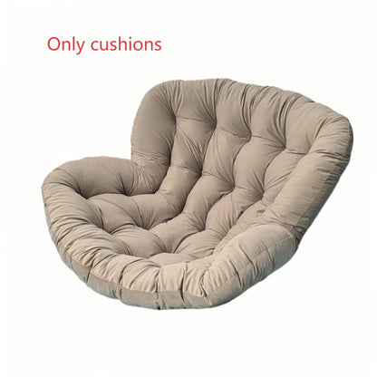 Nutshell beige tufted comfortable patio chair cushion for outdoor seating with plush contoured support