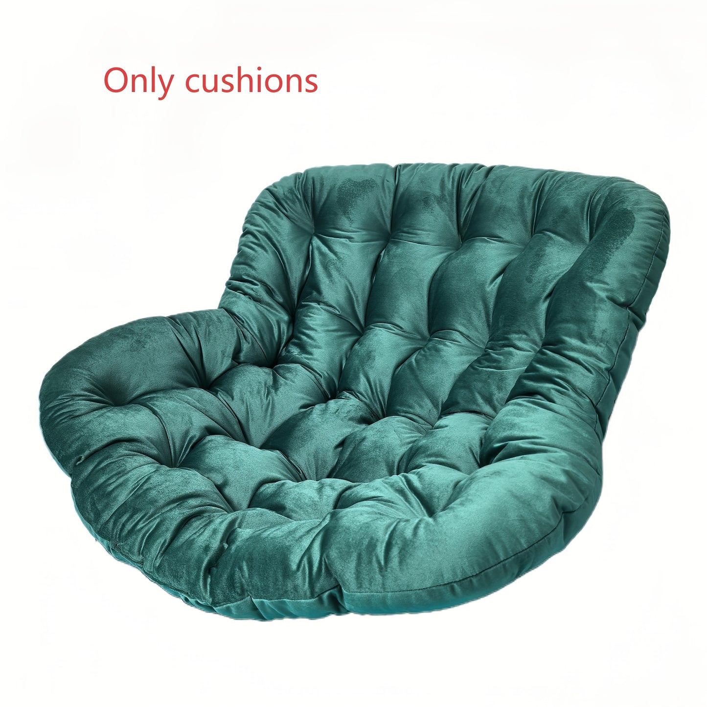 Nutshell teal tufted comfortable patio chair cushion with deep padding for outdoor lounging