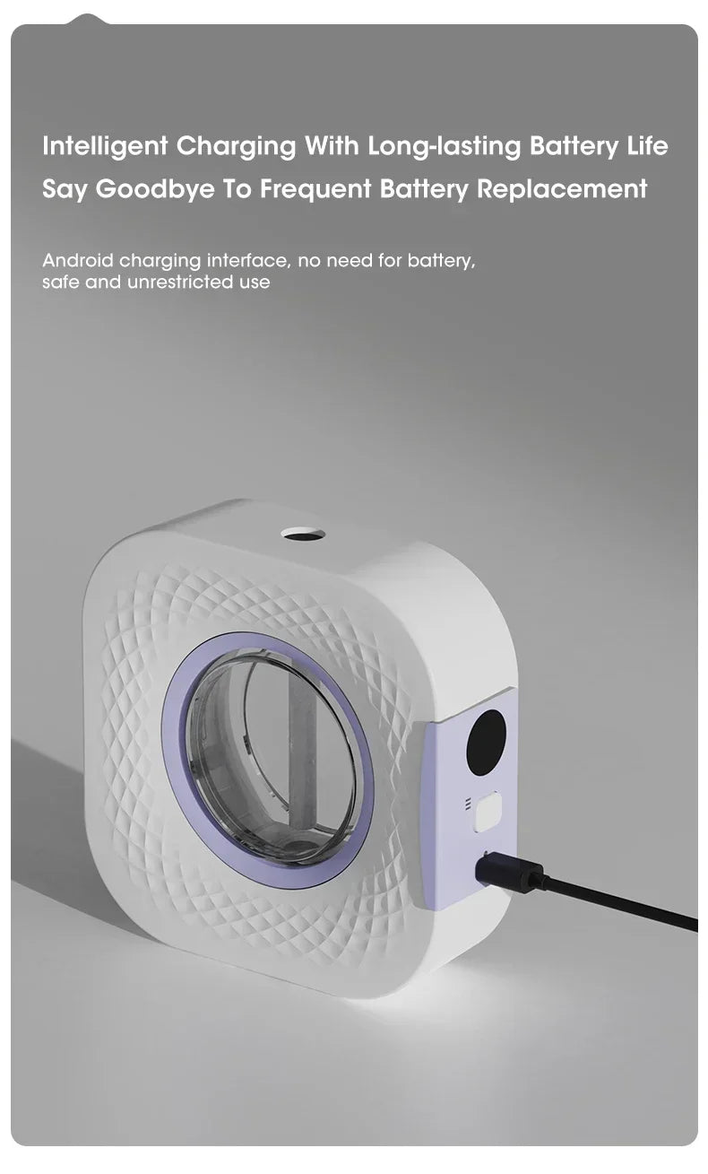 Nutshell desktop aroma diffuser in white with round central design and USB charging port
