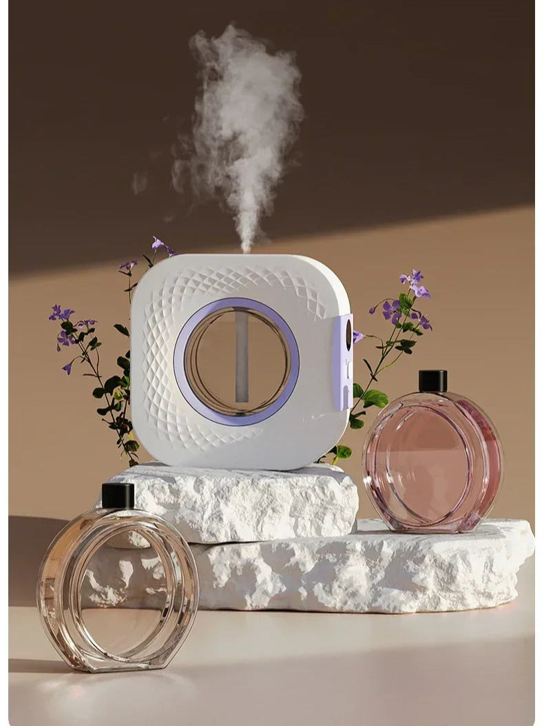 Nutshell desktop aroma diffuser with independent inner gallbladder releasing mist for changing fragrance