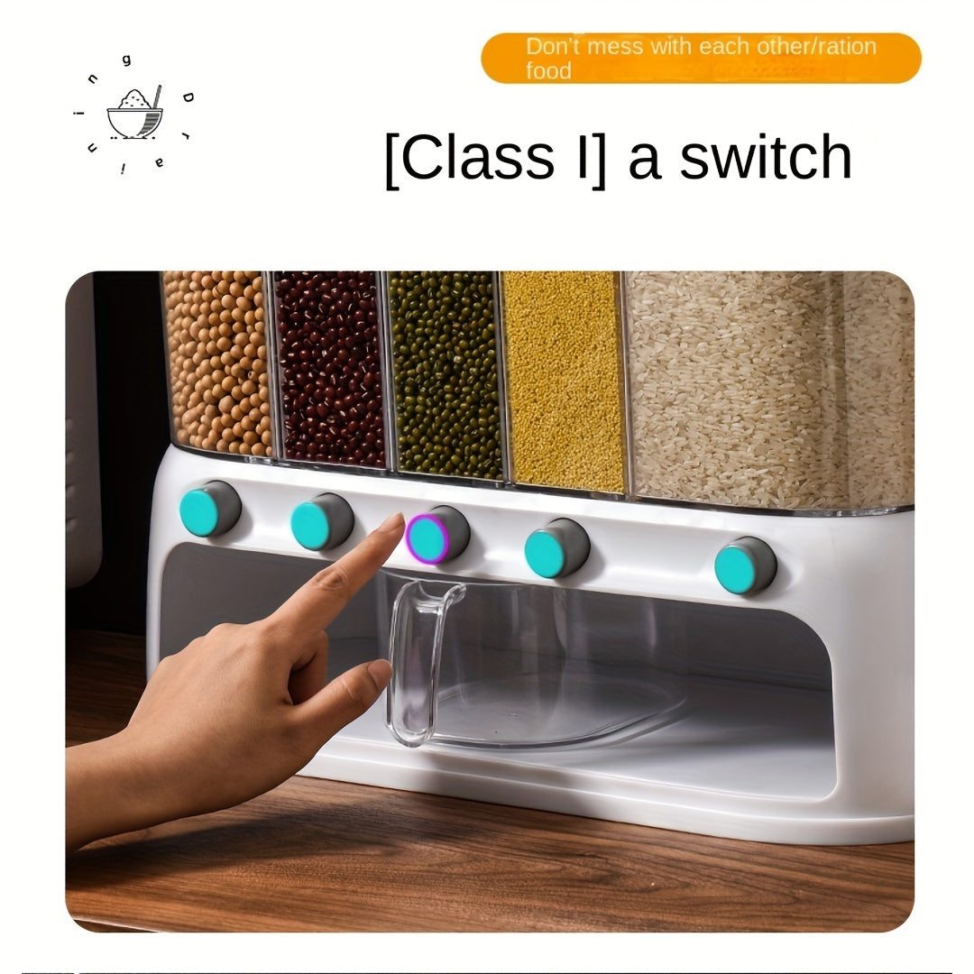 Nutshell dry food dispenser with multiple containers for easy food organization and portion control