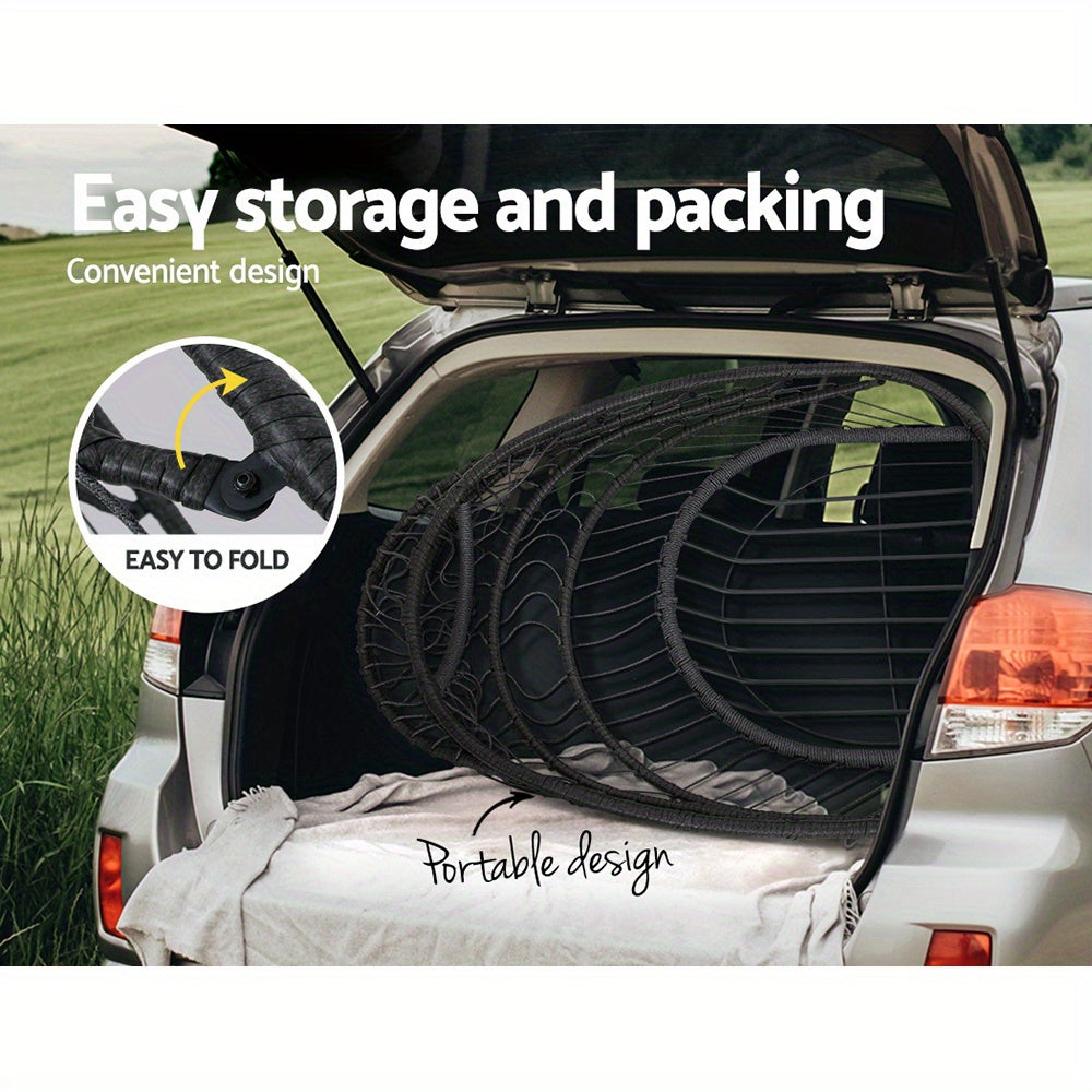 Egg swing chair with stand foldable for easy storage and portable design in car trunk