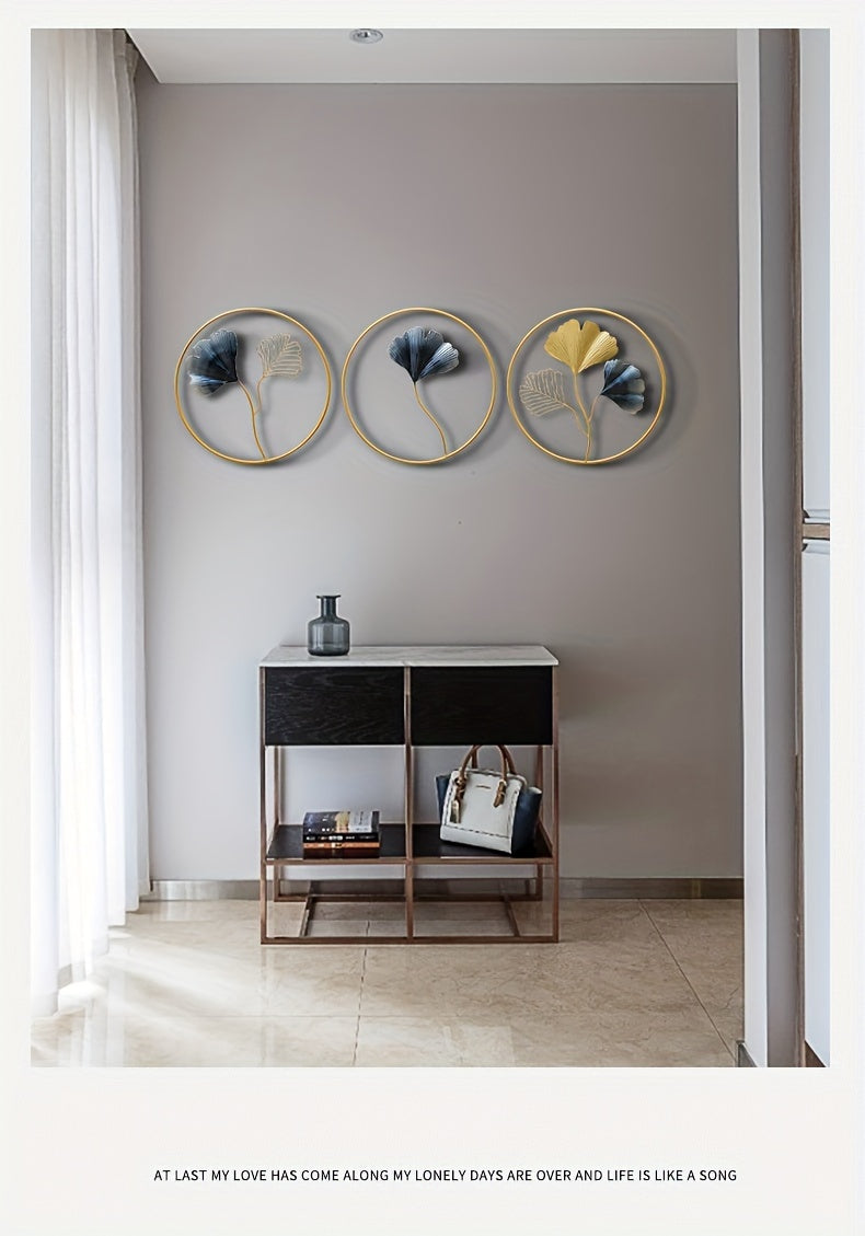 European style wall art featuring three framed floral designs adding elegance to a modern living space