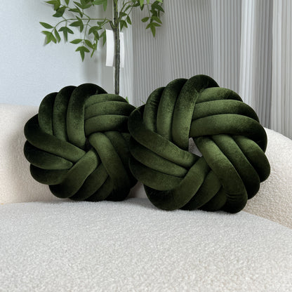 Nutshell Two Piece Set Round Velvet Knot Cushion