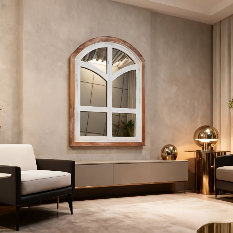 Nutshell farmhouse arched mirror designed for elegant home decor with a vintage touch