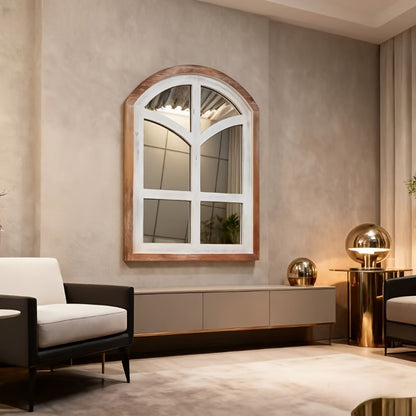 Nutshell farmhouse arched mirror designed for elegant home decor with a vintage touch