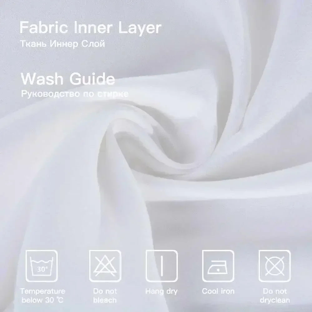 Close-up of the fabric inner layer with wash guide icons for farmhouse living room accent pillows