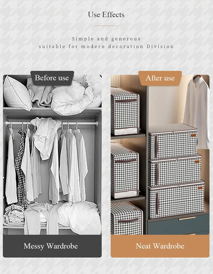 Nutshell thickened closet storage solution patterned fabric storage boxes transforming messy wardrobe to neat