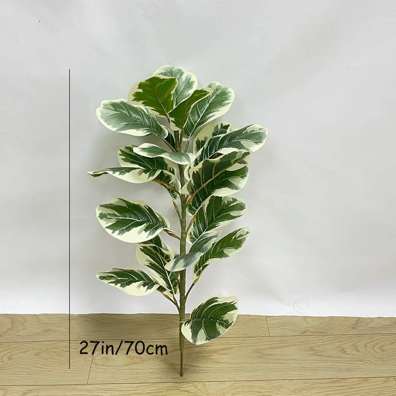 Nutshell faux plant variegated 27in real touch banyan tree stem for home office decor