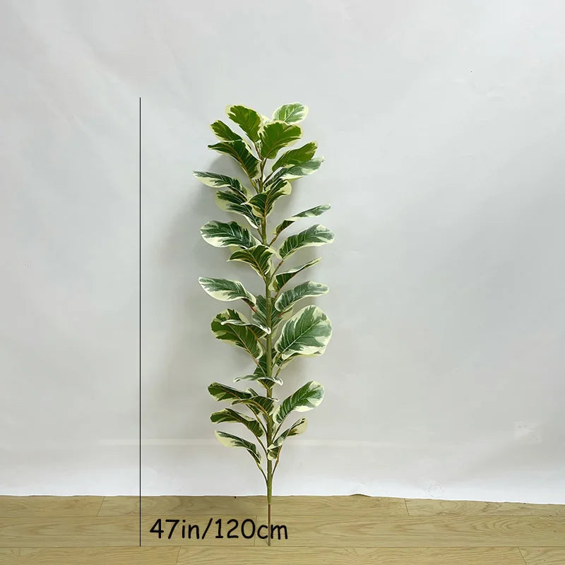 Nutshell faux variegated banyan plant 47in 120cm tall with realistic foliage real touch banyan tree