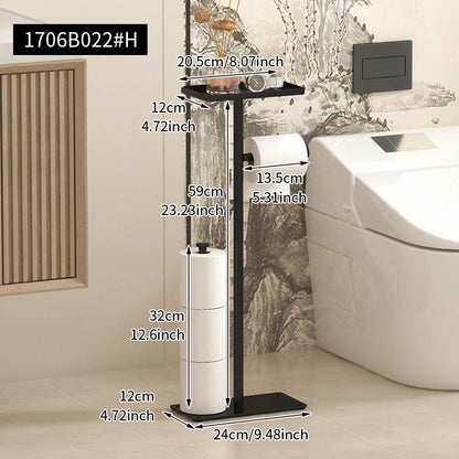 Modern floor standing toilet roll paper rack from Nutshell with sleek design for bathroom organization