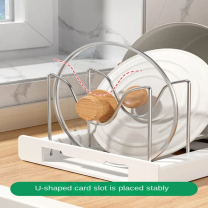 Nutshell foldable pot and lid organizer with a stylish design for efficient kitchen storage