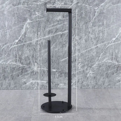 Nutshell freestanding toilet paper holder with brush in sleek black design for modern bathrooms
