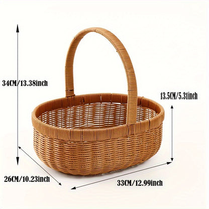 Functional wicker basket with handle, perfect for storage and organization around the home