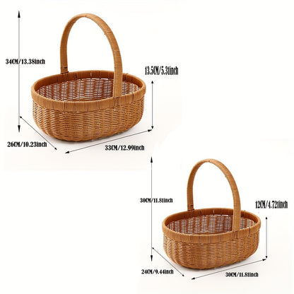 Functional wicker basket with handle, perfect for storage and organization in any room