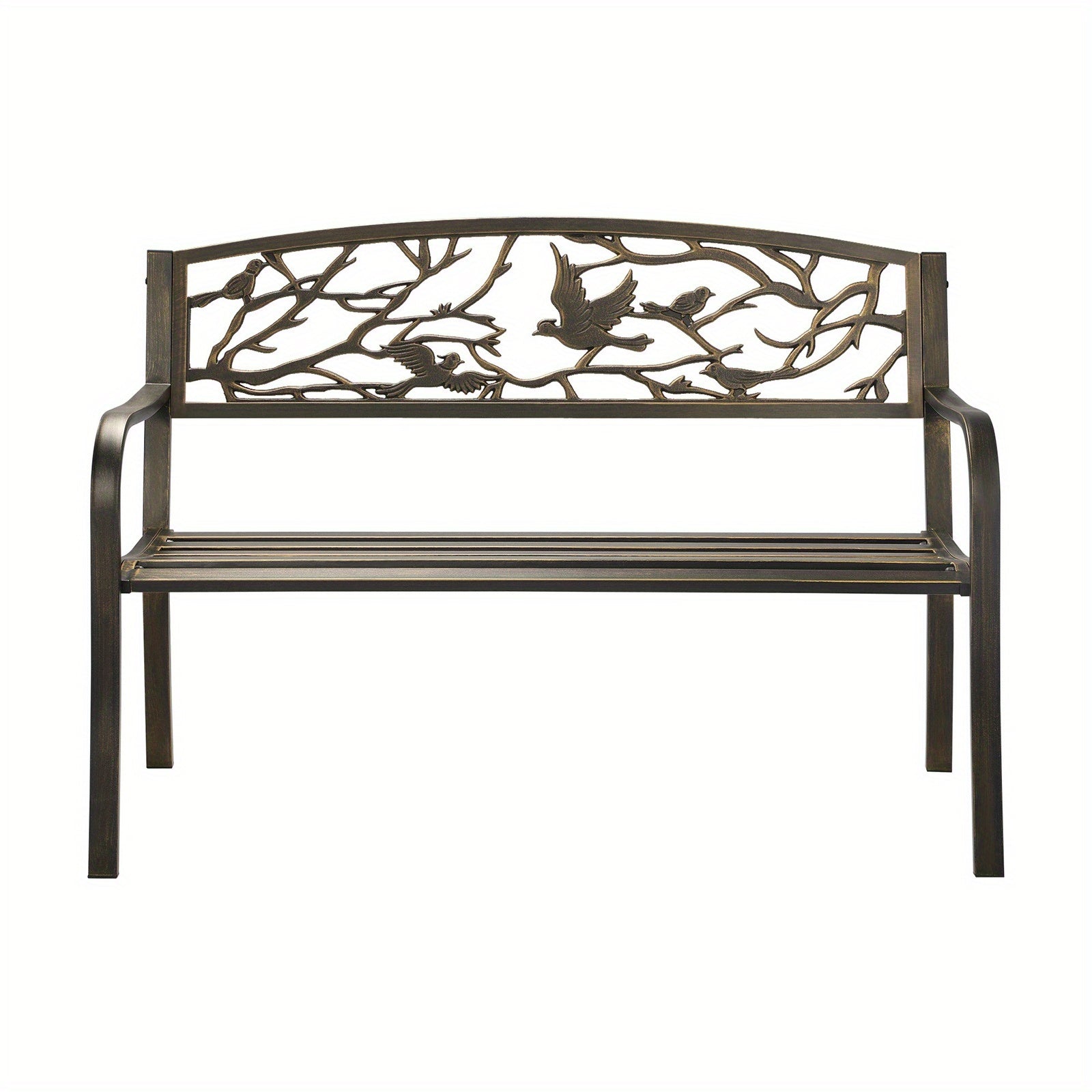 Elegant Garden Bench 3 Seater with Bird and Branch Design for Outdoor Relaxation