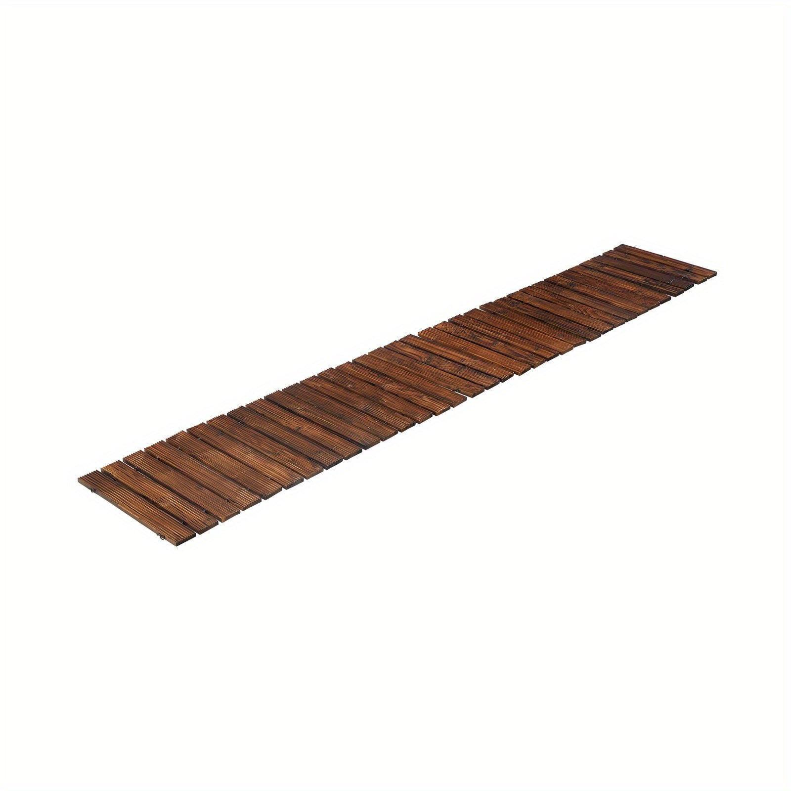Nutshell Roll-Out Straight Garden Pathway made of wooden planks for easy outdoor access