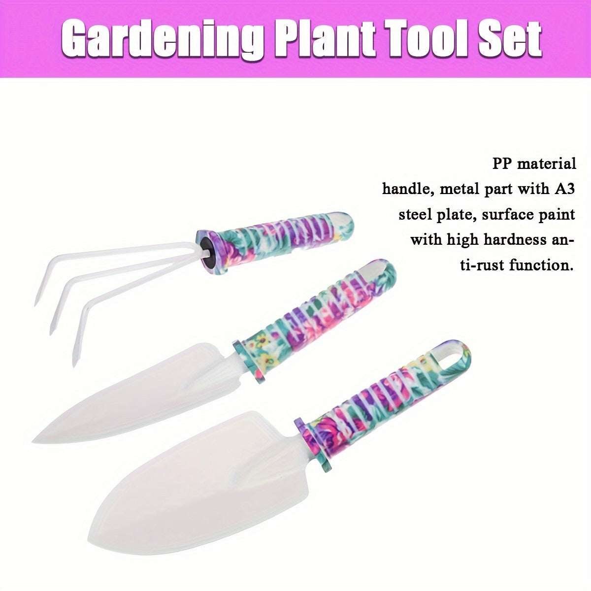 10pcs Garden Tool Gift Set featuring colorful handles and durable metal tools for home gardening