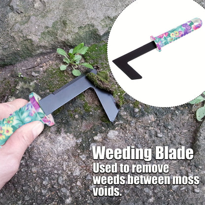 10pcs Garden Tool Gift Set including a weeding blade for effective weed removal between moss voids
