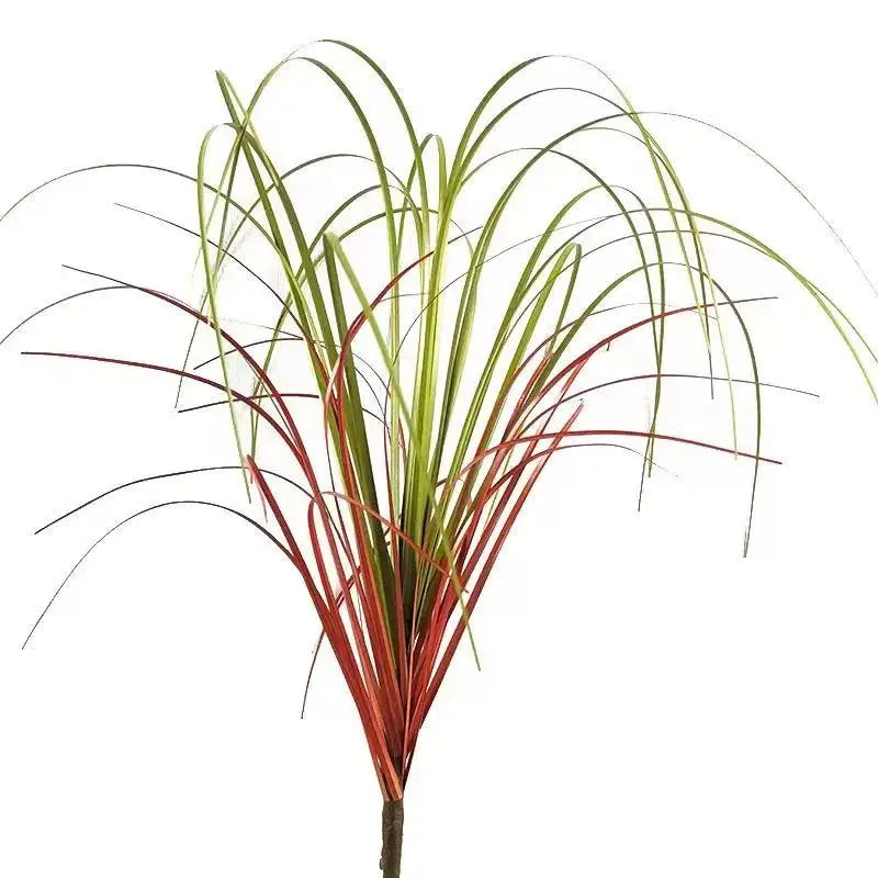 Nutshell Faux onion grass artificial plant with red and green long slender blades for home decor