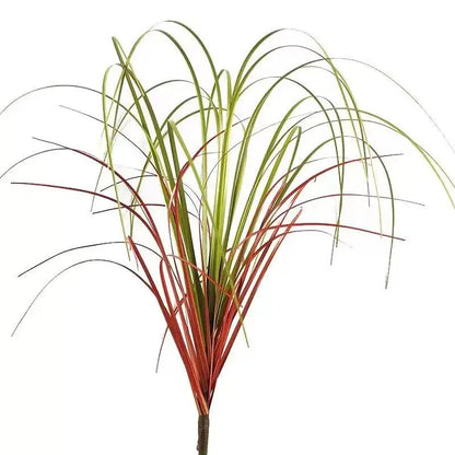 Nutshell Faux onion grass artificial plant with red and green long slender blades for home decor