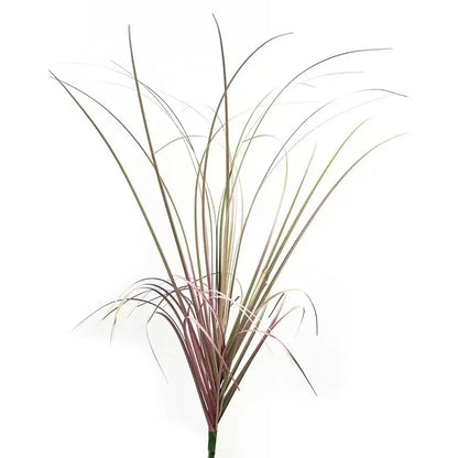 Nutshell Faux onion grass artificial plant with long green and burgundy blades for modern decor