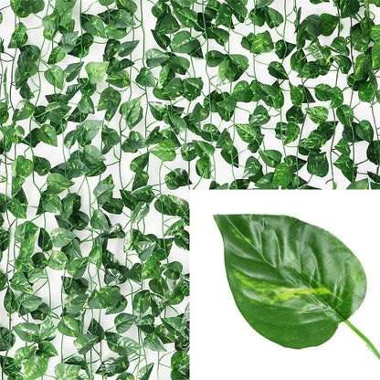 Artificial Green Ivy Leaf Rattan Creeper Vine by Nutshell dense lifelike faux plant panels for walls
