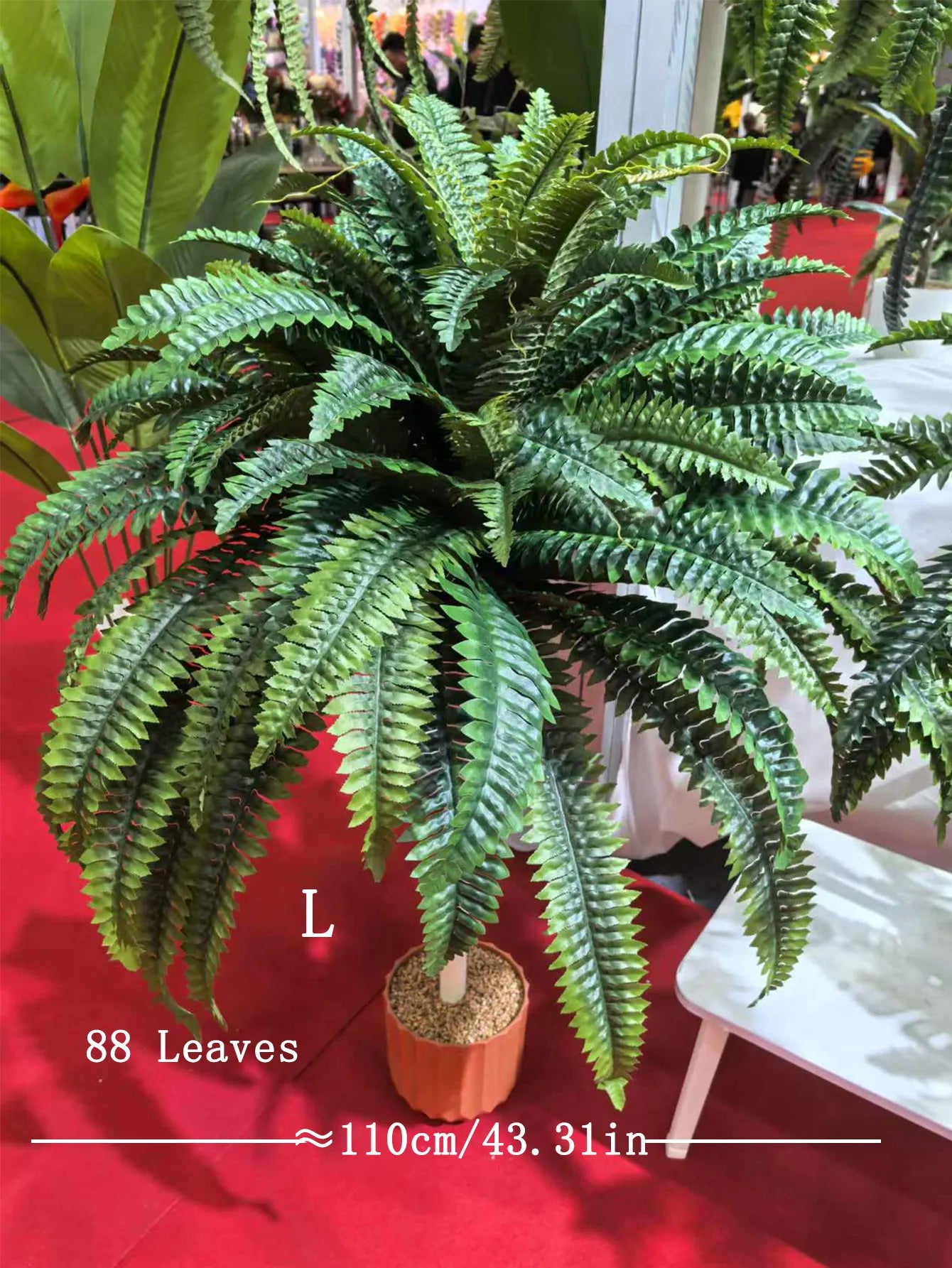 Nutshell artificial fern hanging plant large bushy faux fern in pot with 88 serrated leaves and trunk